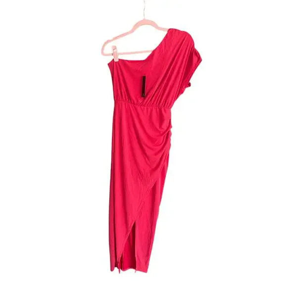 NWT Lulus Take Me Out Red One Shoulder Maxi Dress Cocktail Event Womens Small - Picture 2 of 7